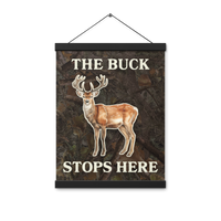 The Buck Stops Here wood & paper wall hanging
