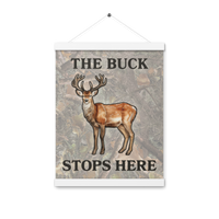 The Buck Stops Here wood & paper wall hanging